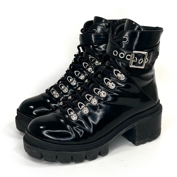 Jeffrey Campbell Czech Platform Combat Boots, Size 8 - Picture 10 of 10